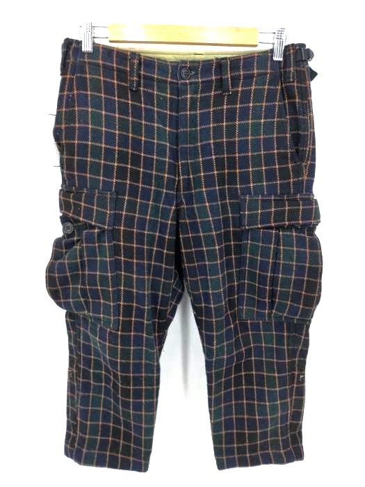 ミハラヤスヒロ MIHARA YASUHIRO 12AW Check Wool 3/4 Millitary Pants メンズ JPN：46