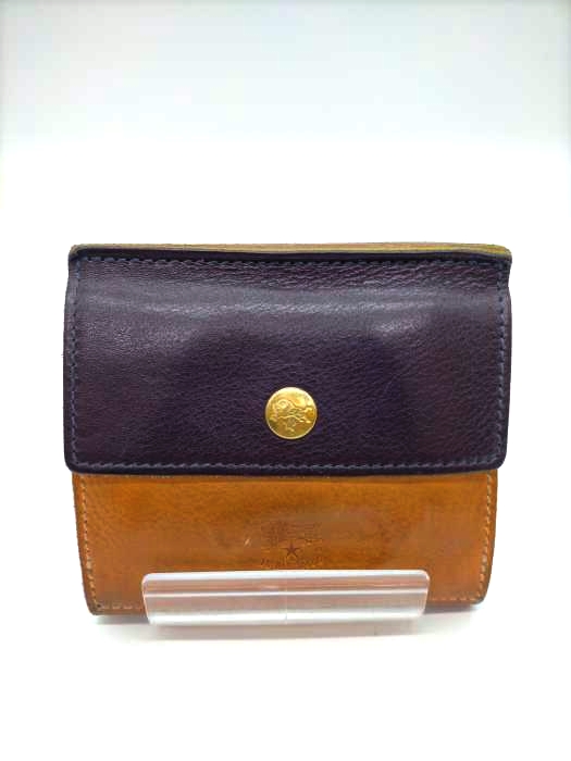 IL BISONTE(イルビゾンテ) バイカラー レザー 折り畳み財布 メンズ 表記無