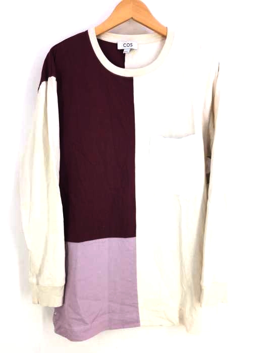 コス COS OVERSIZED LONG-SLEEVED T-SHIRT カラーブロックカットソー メンズ  XS
