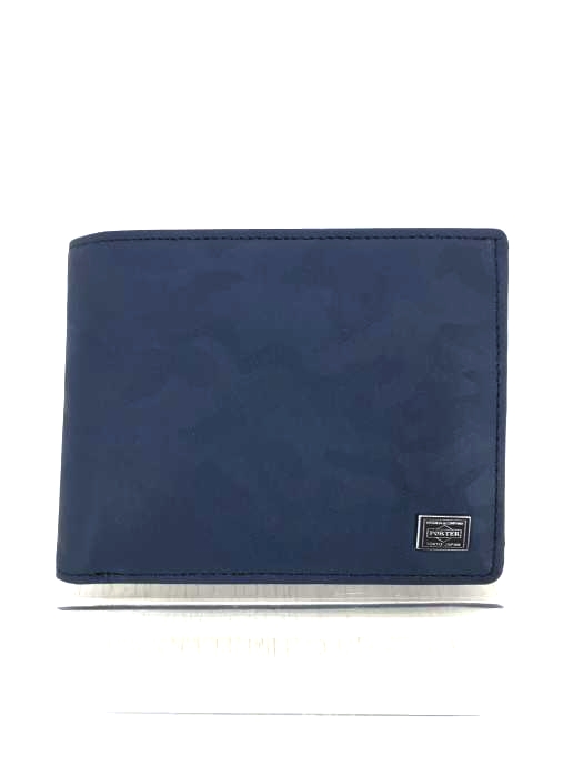 PORTER ポーター　青色迷彩 二つ折り財布 レザー PORTER ポーター青色迷彩 二つ折り財布 レザー
