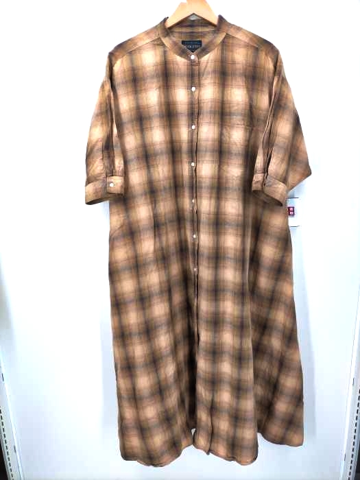 PENDLETON(ペンドルトン) チェック柄 リネン混 ロングフレアワンピース レディース FREE