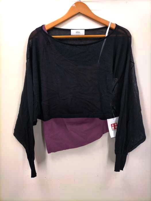 アズールバイマウジー AZUL by moussy ONE-SHOULDER KNIT SET TOPS レディース  M