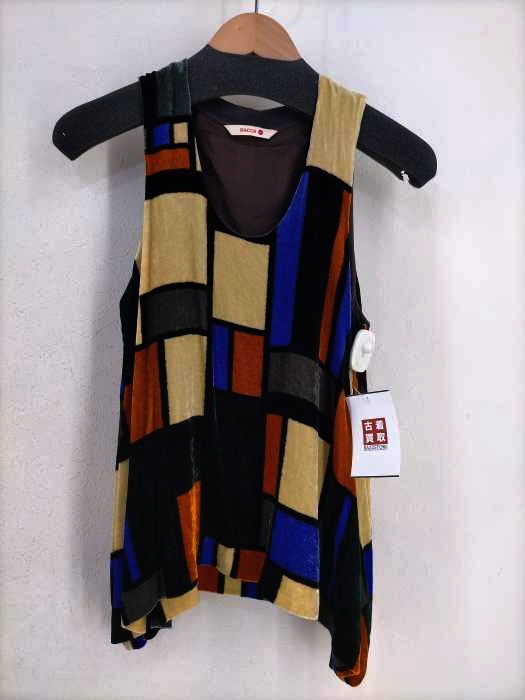 BACCA(バッカ) ボックスプリント ベロアノースリーブ レディース JPN：38
