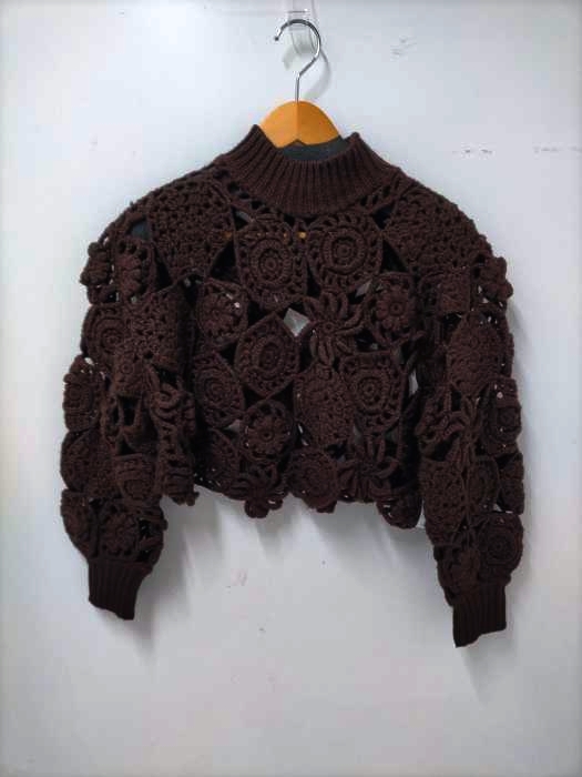 ZARA(ザラ) クロシェクロップドニット レディース  S