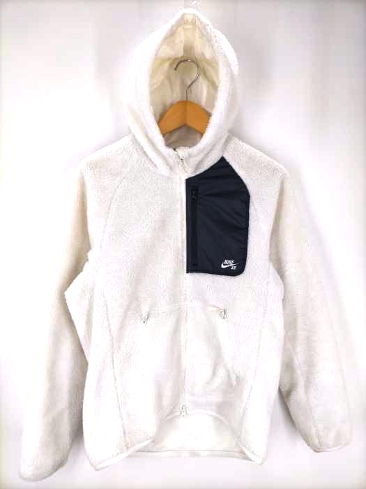 ナイキスケートボーディング NIKE SB 17AW EVRT HOODIE WHITE ボア シェルパフード ジャケット メンズ import：S