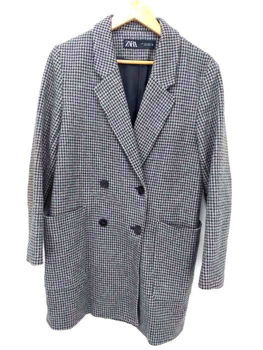 ザラ ZARA 千鳥格子柄 ダブルコート レディース JPN：S