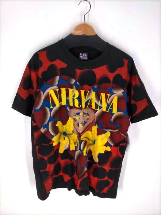 ユーズドフルギ USED古着 nirvana heart shape リプリント バンドTシャツ メンズ JPN：XL