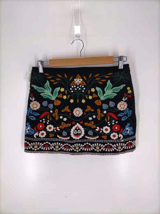 ザラ ZARA 刺繍ミニスカート レディース  XS