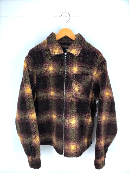 ステューシー Stussy 22AW Shadow Plaid Sherpa Zip Shirt メンズ JPN：L