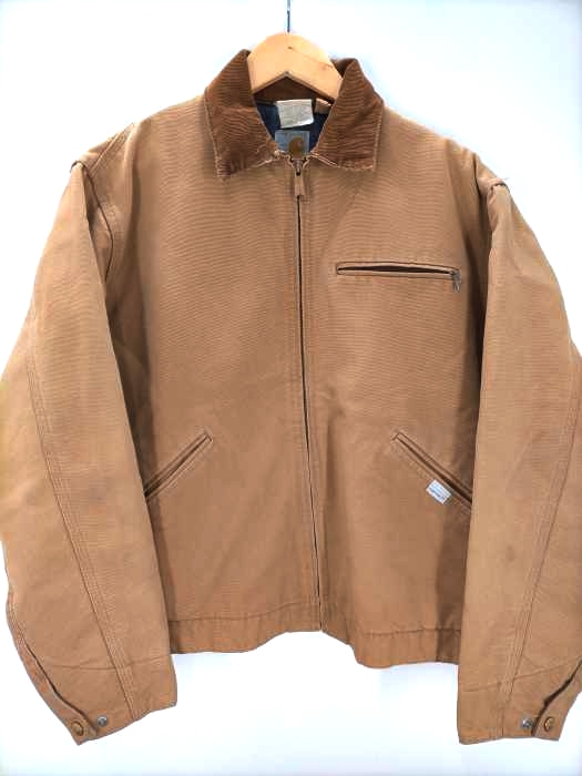 カーハート Carhartt 80S USA製 100YERS 1989 デトロイトジャケット 襟コーデュロイ 裏地ブランケット ユニオンチケット 100周年記念 メンズ 表記無