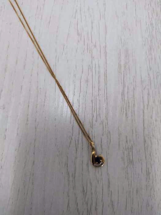 USED古着(ユーズドフルギ) K18 0.22カラット 0.05カラット 雫モチーフネックレス レディース 表記無