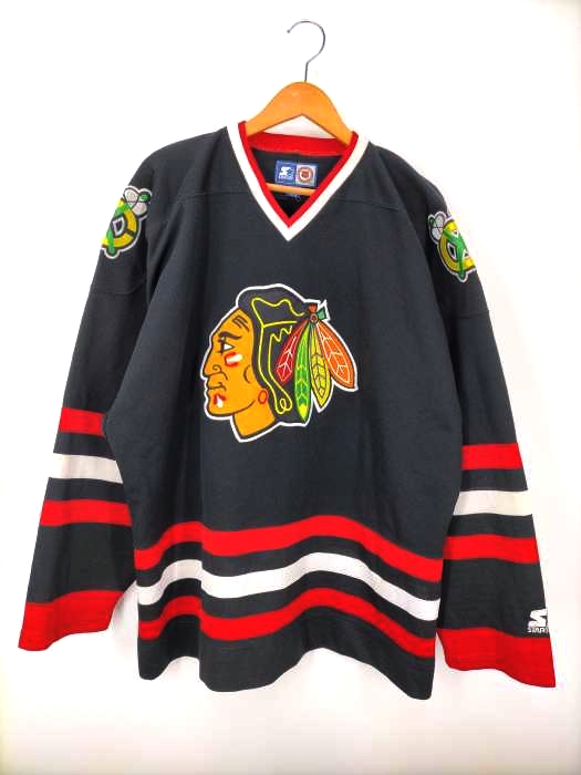 STARTER(スターター) 90S NHL WASHINGTON REDSKINS ホッケーシャツ ゲームシャツ メンズ import：XL