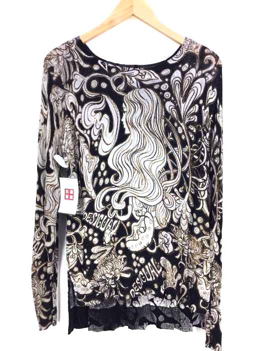 Desigual(デシグアル) 薄手 総柄レーヨンニット レディース import：M