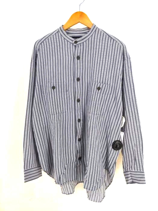 ISSEY MIYAKE MEN(イッセイミヤケメン) 05SS ストライプ柄キュプラコットンバンドカラーシャツ メンズ JPN：M
