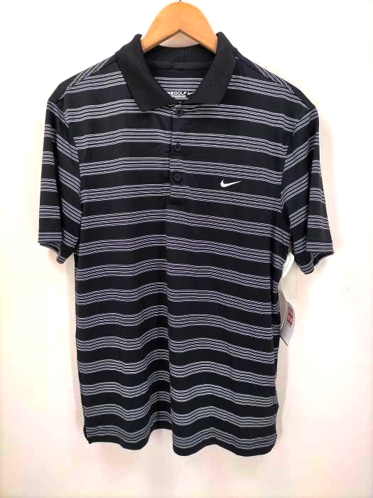 NIKE GOLF(ナイキゴルフ) ロゴ刺繍 ボーダーポロシャツ メンズ JPN:M
