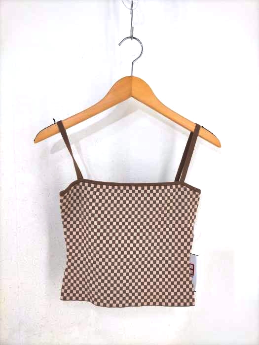 USED古着(ユーズドフルギ) Hey Life Store block check knit camisole レディース FREE