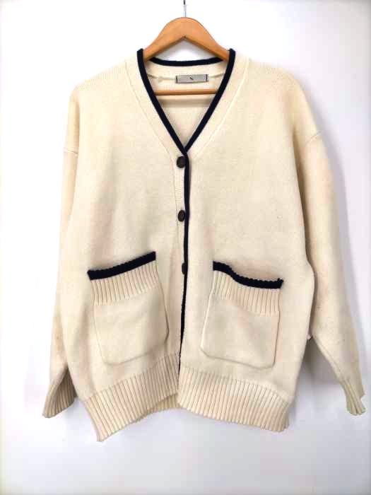 N.NATURAL BEAUTY BASIC(エヌナチュラルビューティーベーシック) ライン入りポケットVカーディガン レディース JPN：M