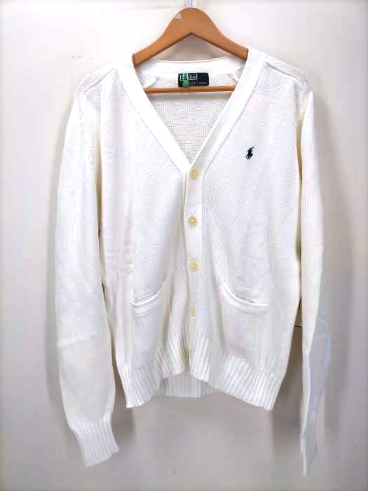 ポロバイラルフローレン Polo by RALPH LAUREN 80S 緑タグ ミニポニー コットンニット カーディガン メンズ 表記無