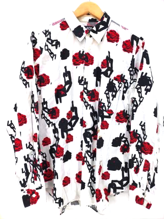 BLACK COMME des GARCONS(ブラックコムデギャルソン) ローズ総柄シャツ メンズ JPN：L