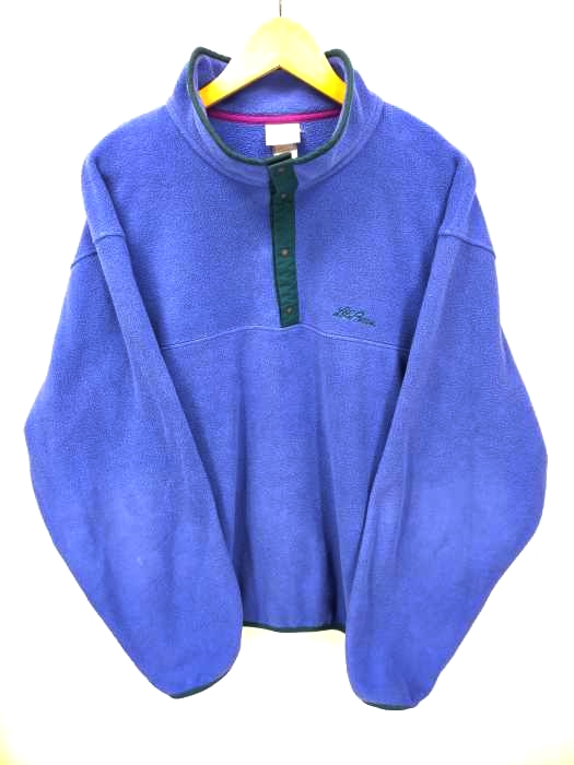 エルエルビーン L.L.Bean 80～90S 筆記体ロゴ ハーフスナップ フリースプルオーバー メンズ 表記無