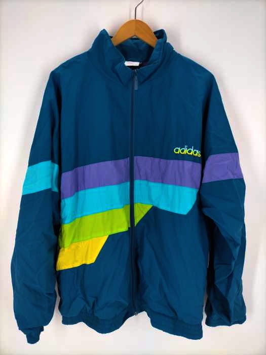 アディダス adidas 80S 銀タグ ロゴ刺繍ボーダージップアップジャケット メンズ JPN:XL