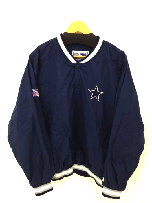 NFL PROLINE by STARTER(エヌエフエル プロライン バイ スターター) 90S COWBOYS ヘンリーネックブルゾン メンズ import：L