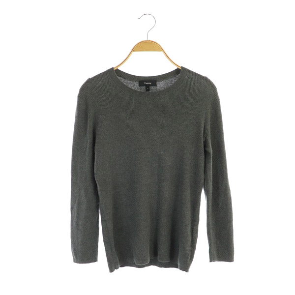 theory(セオリー) 19SS リブニット カットソー 長袖 S グレー /MY ■OS レディース  S