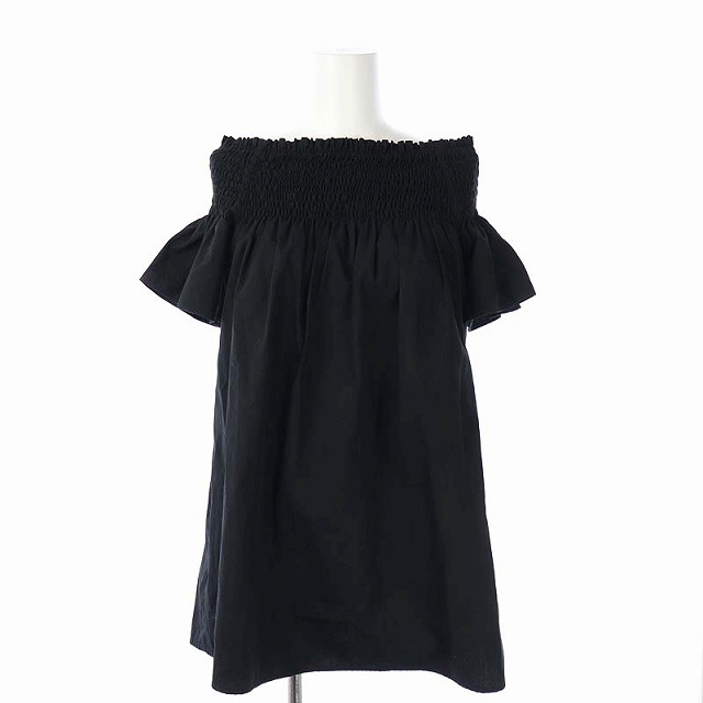 DEUXIEME CLASSE(ドゥーズィエムクラス) Holy Caftan 18SS オフショルダー ブラウス カットソー ウエストリボン 半袖 40 黒 ブラック レディース  40（日本サイズS相当）