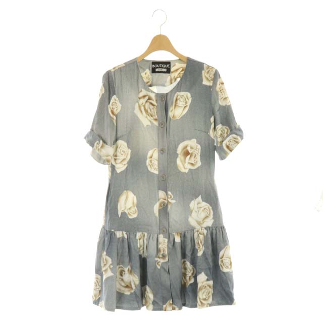 MOSCHINO(モスキーノ) BOUTIQUE ワンピース 五分袖 ロールアップ 花柄  レディース  サイズ表記なし