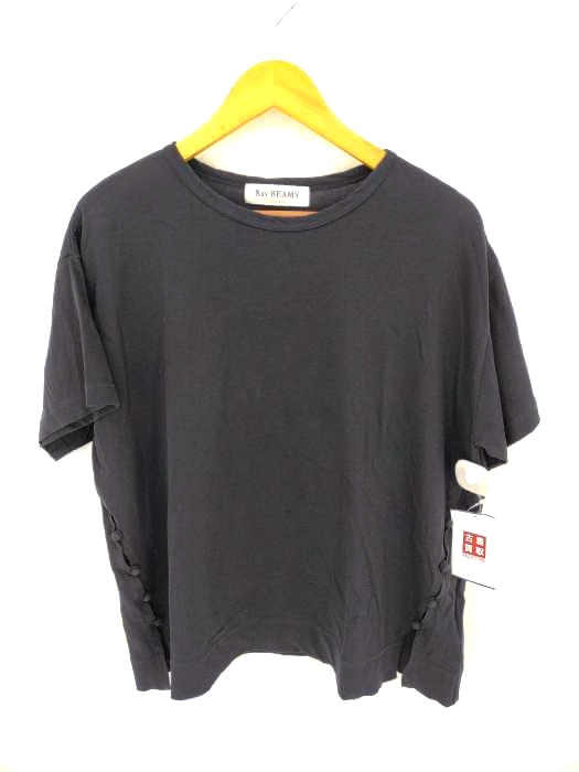 Ray BEAMS(レイビームス) サイドボタン クルーネック Tシャツ レディース 表記無