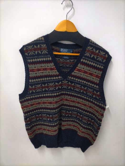 Polo by RALPH LAUREN(ポロバイラルフローレン) 90s 総柄ニットベスト メンズ  M
