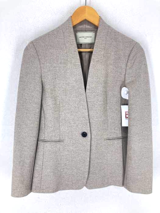 ユナイテッドアローズ UNITED ARROWS クラス ツイード ノーラペル ジャケット レディース  38