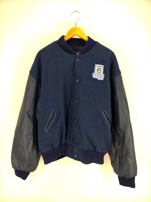 ユーズドフルギ USED古着 {{Gem SPORTSWEAR}} USA製 レザー切替スタジャン メンズ JPN：XL