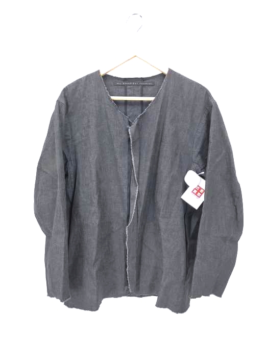マイビューティフルランドレット my beautiful landlet カットオフ加工 ノーカラー ジップアップシャンブレーシャツ メンズ JPN：0