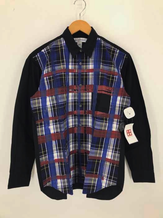 COMME des GARCONS SHIRT(コムデギャルソンシャツ) ペイント加工 チェック柄L/Sシャツ メンズ JPN：XS