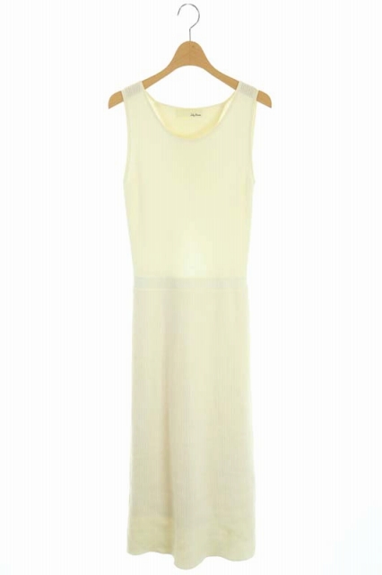 Lily Brown(リリーブラウン) バックカシュクールワンピース ロング マキシ ノースリーブ ニット F アイボリー /MF ■OS レディース  F