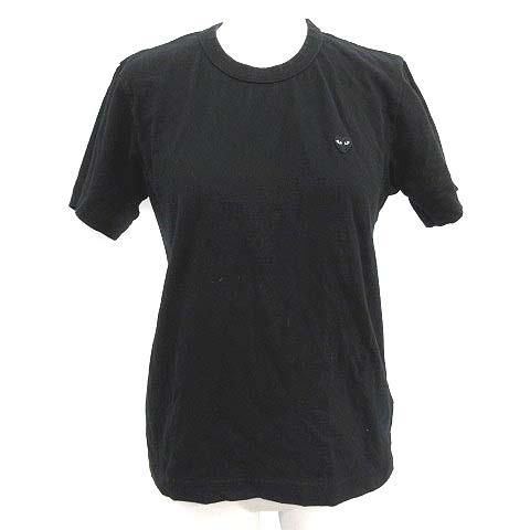 PLAY COMME des GARCONS(プレイコムデギャルソン) AD2020 Tシャツ カットソー ハート クルーネック 半袖 コットン M 黒 ブラック /YM レディース  M