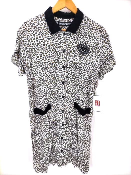 Candy Stripper(キャンディストリッパー) UNITE LEOPARD BOWLING SHIRT ONE-PIECE ヒョウ柄 シャツワンピース レディース JPN：S