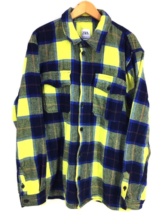 ザラ ZARA RELAXED FIT ネルシャツ メンズ  XL