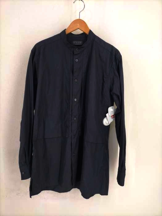 syte by Yohji Yamamoto(サイトバイヨウジヤマモト) 20AW フロントパッチポケットデザインバンドカラーシャツ メンズ JPN：3