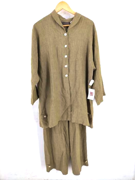 ユーズドフルギ USED古着 USA製 mary michele ショールカラーロングシャツ セットアップ レディース  L