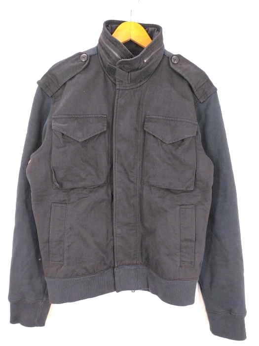 ポロバイラルフローレン Polo by RALPH LAUREN スウェット切替 裏地サーマル ミリタリージャケット Y2K メンズ import:L
