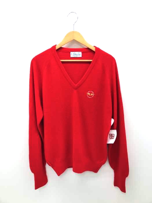 USED古着(ユーズドフルギ) 胸ロゴVネックニット メンズ JPN:L