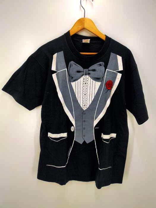 フルーツオブザルーム FRUIT OF THE LOOM USA製 ©1980 the athietic supporter LTD タキシードプリントTシャツ レディース JPN：L