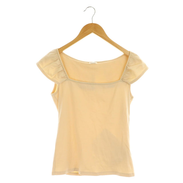 FOXEY(フォクシー) フォクシーブティック  FOXEY BOUTIQUE フリル ノースリーブ カットソー スクエアネック プルオーバー 茶 ライトブラウン /CM ■OS レディース レディース  サイズ表記なし※実寸サイズをご確認ください