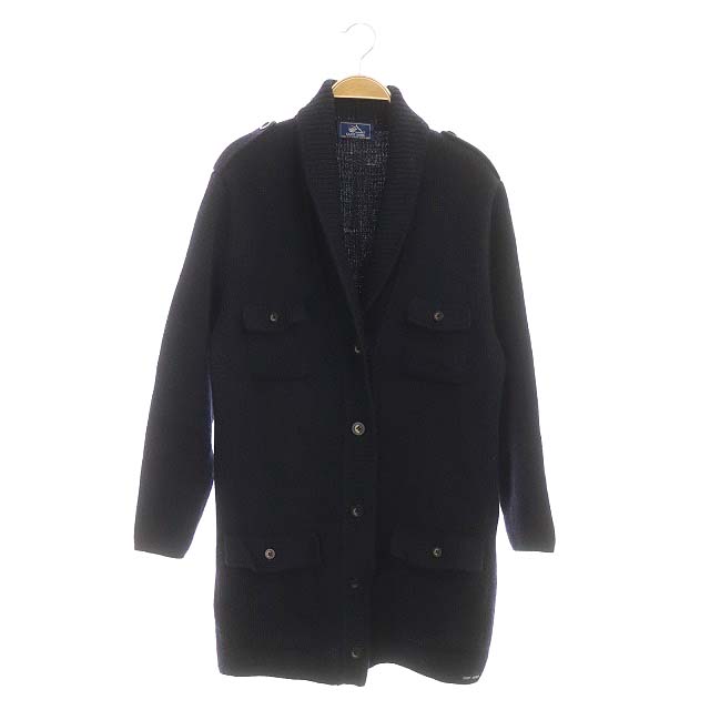 SAINT JAMES(セントジェームス) カーディガン ニット ロング 長袖 ウール S ネイビー 紺 /AO レディース  S