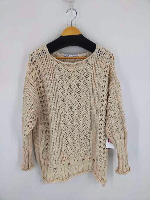 ZARA(ザラ) 鍵編みコットンニット レディース import：S
