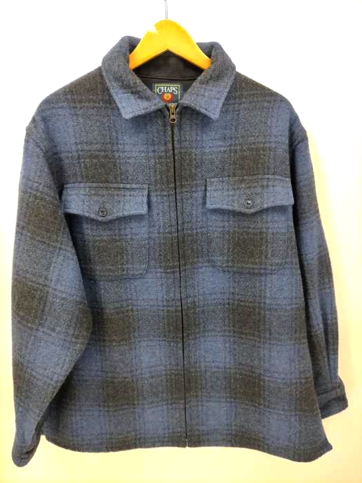 CHAPS RALPH LAUREN(チャップスラルフローレン) オンブレチェック ライトメルトン ジップアップ CPOシャツジャケット メンズ JPN：L