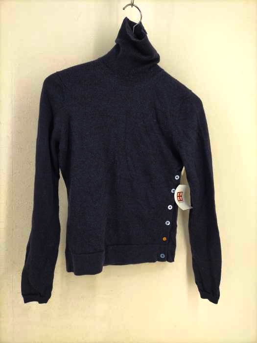 Paul Smith BLACK(ポールスミスブラック) サイドボタンウールタートルネックニット レディース JPN：M