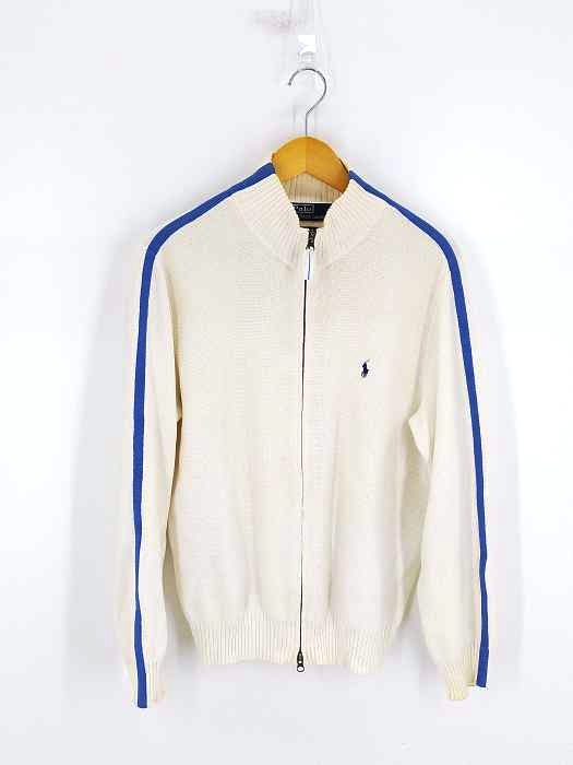 Polo by RALPH LAUREN(ポロバイラルフローレン) ポニー刺繍 コットンジップアップニット メンズ import：L